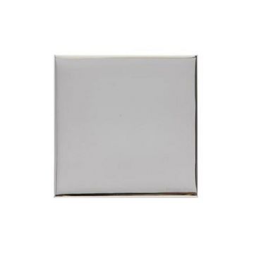 Winchester Single Blank Plate Square Concealed Fixing White Trime -Polished Chrome Plate