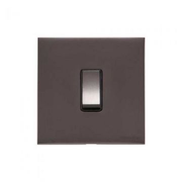 Winchester 1 Gang 2 Way Rocker Switch Square Concealed Fixing Black Trim Matt Bronze Lacquered