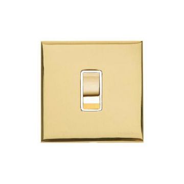 Winchester 1 Gang 2 Way Rocker Switch Square Concealed Fixing White Trime -Polished Brass Lacquered