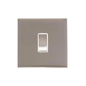 Winchester 1 Gang 2 Way Rocker Switch Square Concealed Fixing White Trime -Satin Nickel Plate