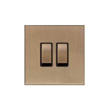 Winchester 2 Gant 2 Way Rocker Switch Square Concealed Fixing-Matt Bronze Lacquered