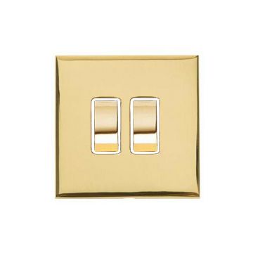 Winchester 2 Gant 2 Way Rocker Switch Square Concealed Fixing-Polished Brass Lacquered