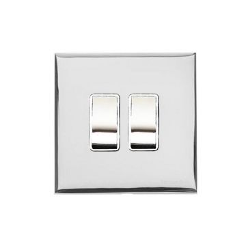 Winchester 2 Gant 2 Way Rocker Switch Square Concealed Fixing-Polished Chrome Plate