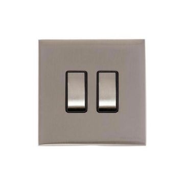 Winchester 2 Gant 2 Way Rocker Switch Square Concealed Fixing-Satin Nickel Plate