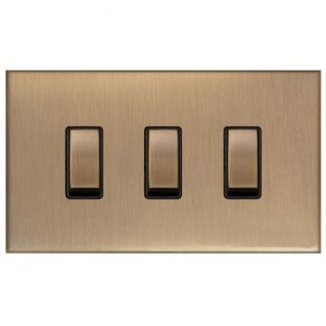 Winchester 3 Gant 2 Way Rocker Switch Square Concealed Fixing-Matt Bronze Lacquered