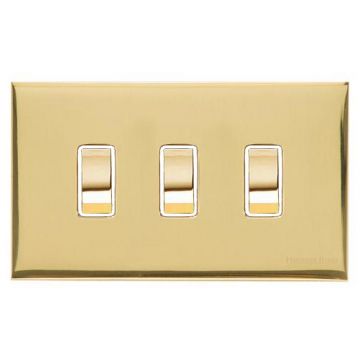 Winchester 3 Gant 2 Way Rocker Switch Square Concealed Fixing-Polished Brass Lacquered