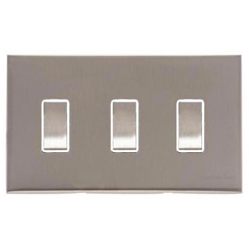 Winchester 3 Gant 2 Way Rocker Switch Square Concealed Fixing-Satin Nickel Plate