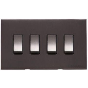 Winchester 4 Gang 2 Way Rocker Switch Square Concealed Fixing