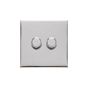 Winchester 2 Gang 2 Way 200W Trailing Edge Dimmer-Polished Chrome Plate