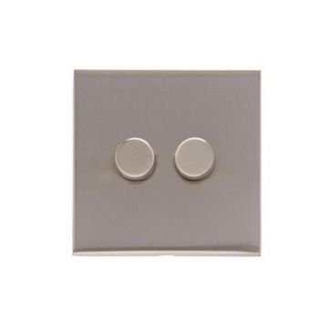 Winchester 2 Gang 2 Way 200W Trailing Edge Dimmer-Satin Nickel Plate