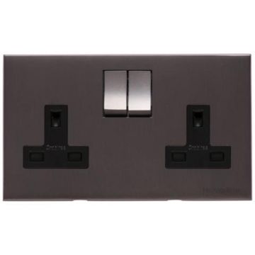 Winchester 2 Gang 13A Switched Socket-Matt Bronze Lacquered
