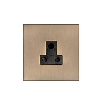 Winchester 1 Gang 5A Unswitched Socket White Trime -Polished Brass Lacquered