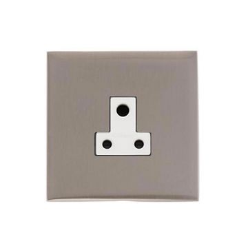 Winchester 1 Gang 5A Unswitched Socket White Trime -Satin Nickel Plate