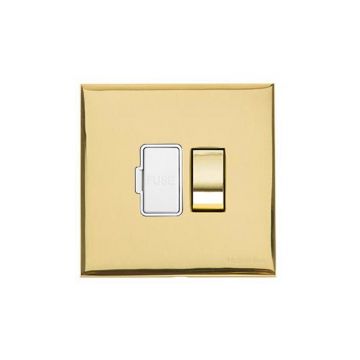 Winchester 13amp Switched Fused Spur  White Trime -Polished Brass Lacquered