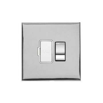 Winchester 13amp Switched Fused Spur  White Trime -Polished Chrome Plate