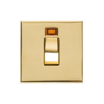 Winchester 45A Cooker Switch Neon White Trim-Polished Brass Lacquered