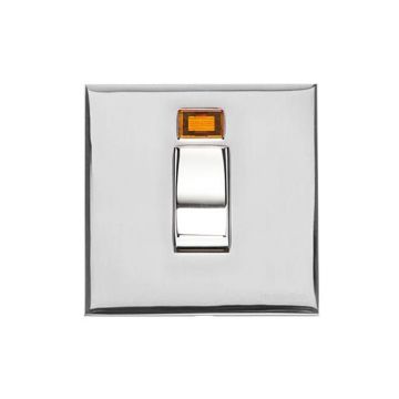 Winchester 45A Cooker Switch Neon White Trim-Polished Chrome Plate