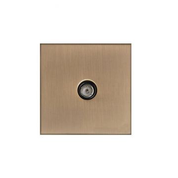 Winchester Single Co-Axial TV Outlet Black Trim-Matt Bronze Lacquered