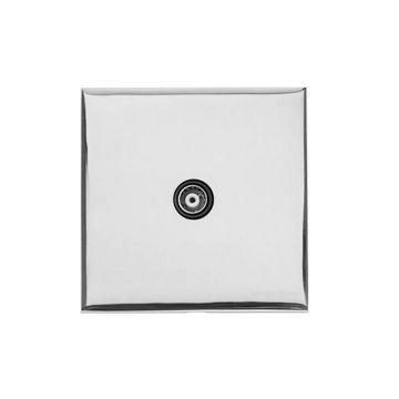 Winchester Single Co-Axial TV Outlet White Trim-Polished Chrome Plate