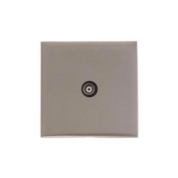 Winchester Single Co-Axial TV Outlet White Trim-Satin Nickel Plate