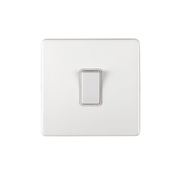 E-Lite Concealed 3 mm 1 Gang Inter Rocker Switch WH White