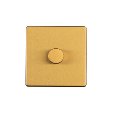 E-Lite Concealed 3 mm 1 Gang 2 Way Led Dimmer Satin Brass Lacquered