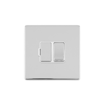 E-Lite Concealed 3 mm 13A Sw/Fused Spur WH Satin Stainless Steel