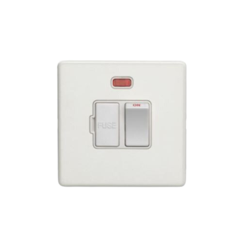 E-Lite Concealed 3 mm 13A Sw/Fused/Neon Spur WH White