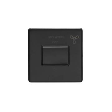 E-Lite Concealed 3 mm Fan Isolator Switch BK Matt Black Finish