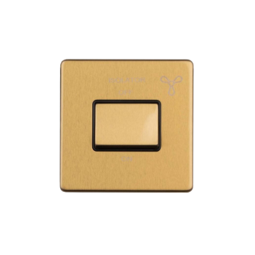 E-Lite Concealed 3 mm Fan Isolator Switch BK Satin Brass Lacquered