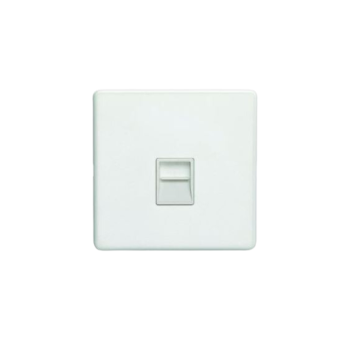 E-Lite Concealed 3 mm 1 Gang Telephone master WH White