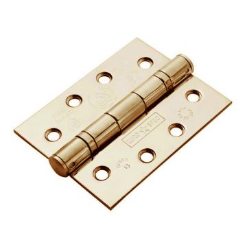 Fire Door Ball Bearing Hinge 102 x 76 mm FR30/60 Grade 13 Stainless Steel Electro Brass Plated