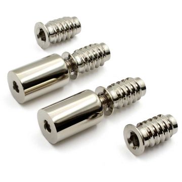 SDS Sash Window Stop Set includes 2 Stops & 4 Ferrules Polished Nickel Plate