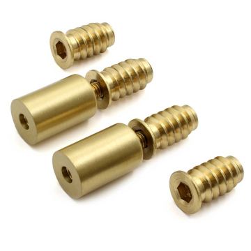 SDS Sash Window Stop Set includes 2 Stops & 4 Ferrules Satin Brass Lacquered