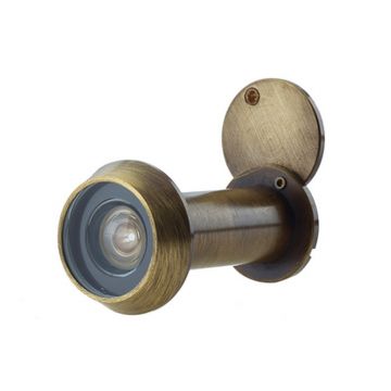 Fire Door Viewer 200 Degrees FD 30/60 Door Thickness 50-70 mm Antique Brass Lacquered