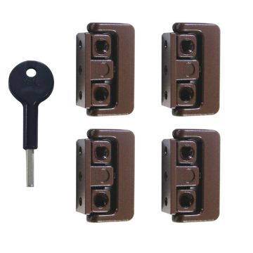 Yale 8K101 Window Lock Pack of 4 Brown