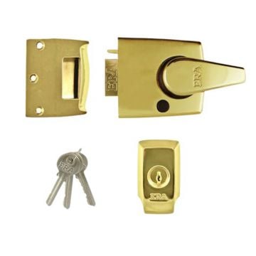 SDS Security Standard Escape Nightlatch 60mm BS.8621 Polished Brass Lacquered