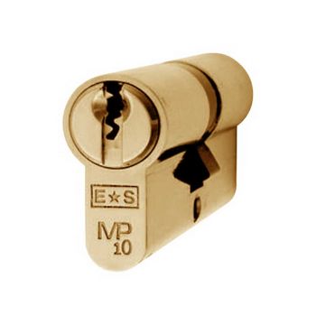 Euro Profile 10 pin Double Cylinder 64 mm Polished Brass Lacquered