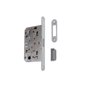 Magnetic Latch & Bathroom Lock 86 mm Satin Chrome Plate