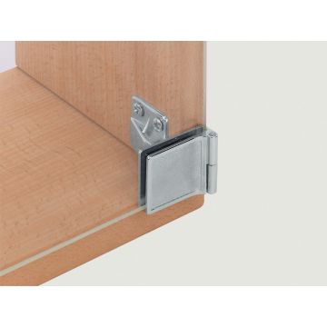 170 degree Glass Door Hinge Set for Inset Doors  Polished Chrome Plate