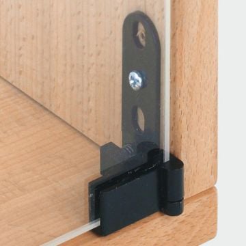 180 degree Glass Door Pivot Hinge for Inset Doors   Black