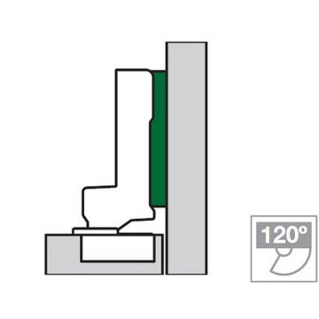 Tiomos 120 Deg Inset Soft Close Click-on Hinge For Doors 16 - 24 mm Thick