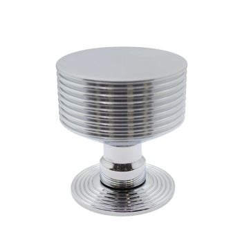 Queen Anne Reeded Door Knobs 53 mm Polished Chrome Plate