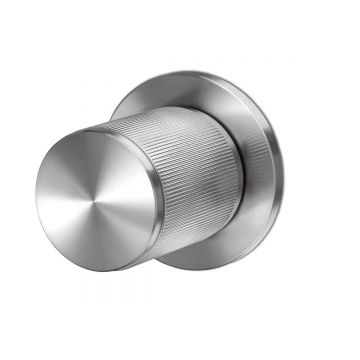 Buster + Punch Linear Mortice Door Knob on Rose Unsprung Satin Stainless Steel