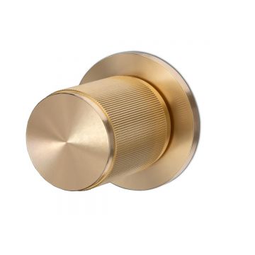Buster + Punch Linear Mortice Door Knob on Rose Unsprung Satin Brass Lacquered
