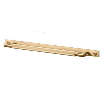Linear Pull Bar Handle on Plate 290 x 15 mm (Satin Brass Unlacquered)