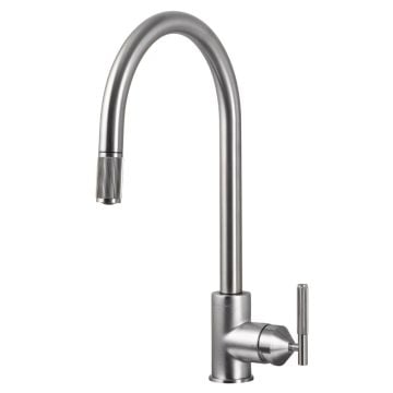 Buster + Punch Linear Pull Out Mixer Tap Satin Stainless Steel