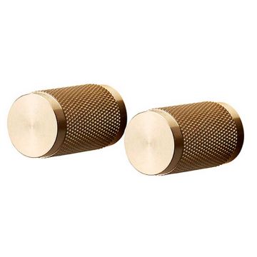 Knurled Furniture Knobs 20 mm Satin Brass Unlacquered