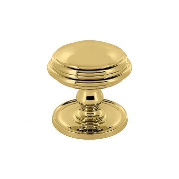Olivia Rhodes Centre Door Knob 100 mm  Polished Brass Unlacquered