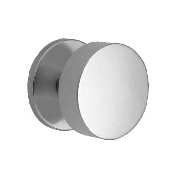 Round Disc Centre Door Knob 81 mm  Polished Brass Lacquered